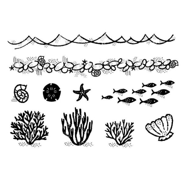 Woodware Sea Elements   Clear Stamps - Stempel 