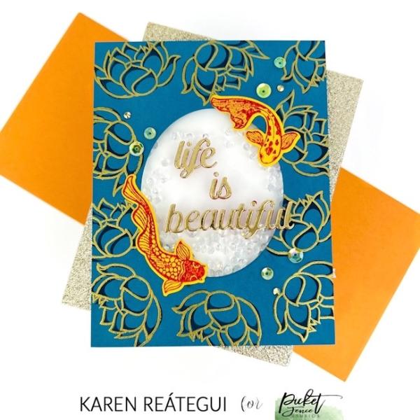 Picket Fence Studios Graceful Koi Clear Stamps 