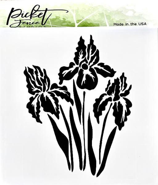 Picket Fence Studios Blooming Iris Stencil - Schablone