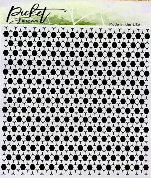 Picket Fence Studios Hexagon Randomness Stencil - Schablone