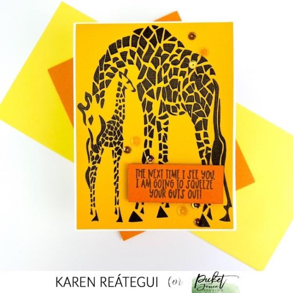 Picket Fence Studios Momma and Baby Giraffes Stencil - Schablone