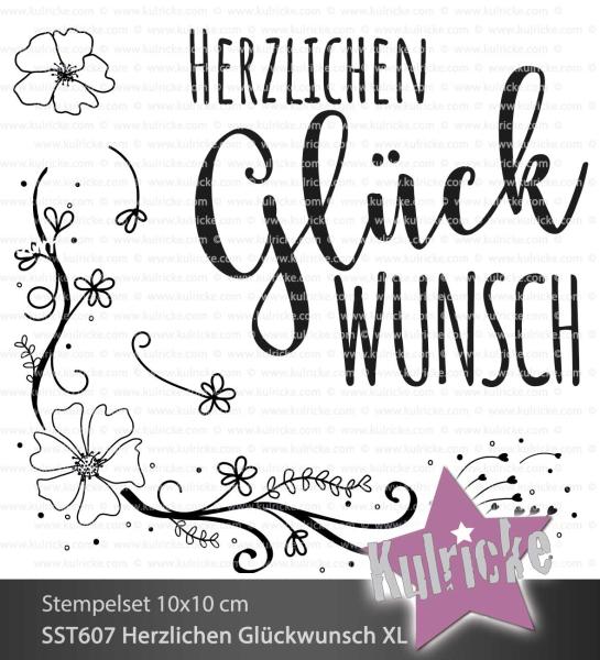 Kulricke Stempelset "Herzlichen Glückwunsch XL" Clear Stamp