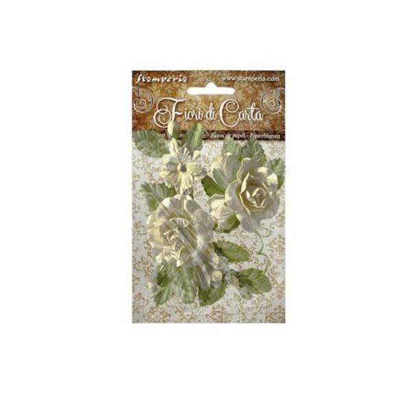 Stamperia Rose Ivory  Papierblumen 