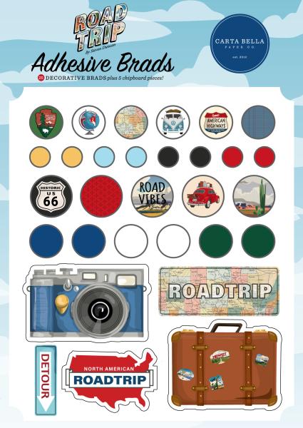 Carta Bella "Road Trip" Decorative Brads