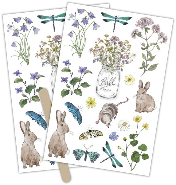 Craft Consortium Wildflower Meadow  - Rub on Transfer Sticker 