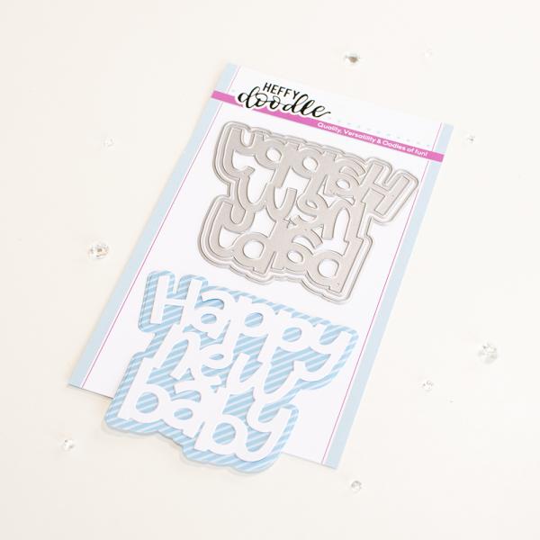 Heffy Doodle Happy New Baby Jumbo Sentiment  Cutting Dies - Stanze  