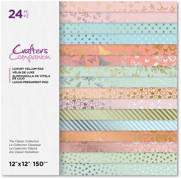 Crafters Companion -The Classic Collection - Vellum Pad- 12" Transparentpapier