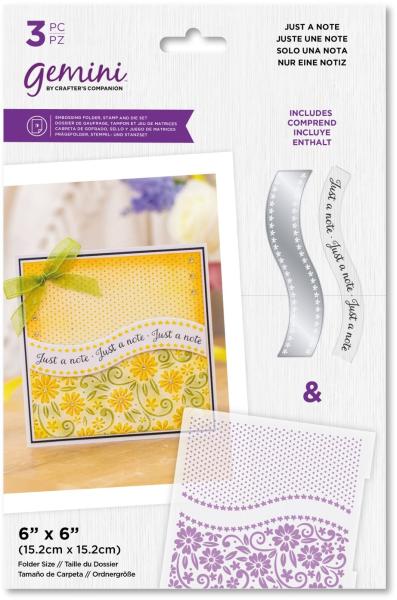 Gemini Just a Note  - Embossing Folder, Stamp & Die  - Nur eine Notiz