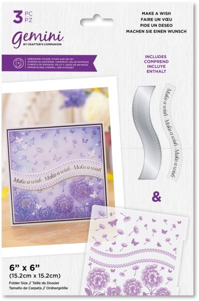 Gemini Make a Wish  - Embossing Folder, Stamp & Die  - Machen Sie einen Wunsch 