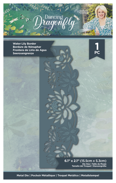 Crafters Companion -Dancing Dragonfly Metal Die Water Lily Border  - Stanze