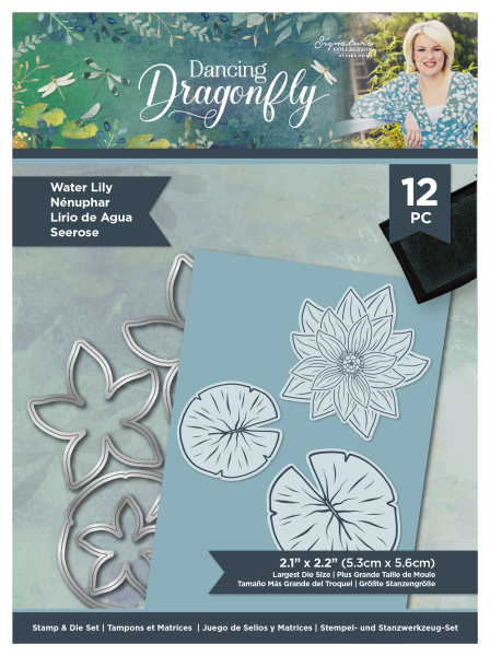 Crafters Companion -Dancing Dragonfly Water Lily  - Stanze & Stempel