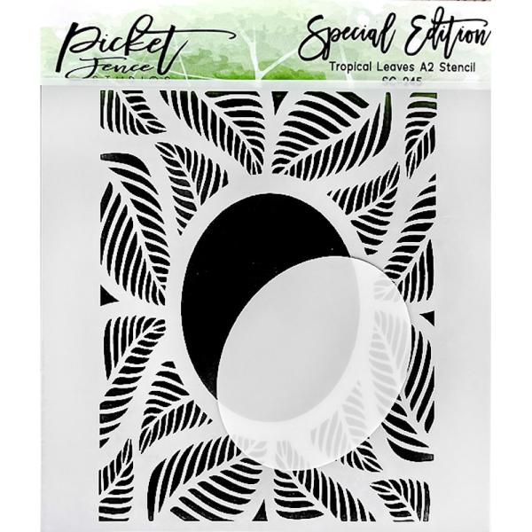 Picket Fence Studios Tropical Leaves Stencil - Schablone