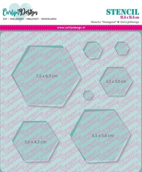 Carlijn Design Hexagons   Stencil - Schablone 