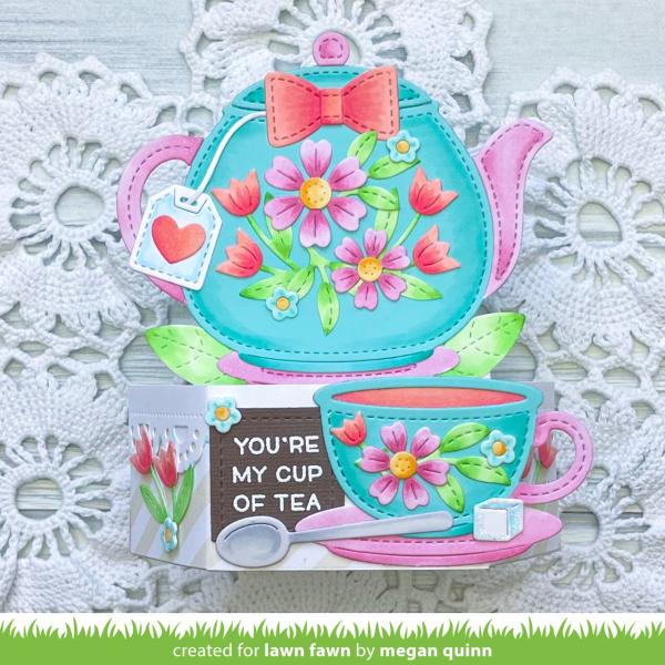 Lawn Fawn Craft Dies - Stitched Teacup