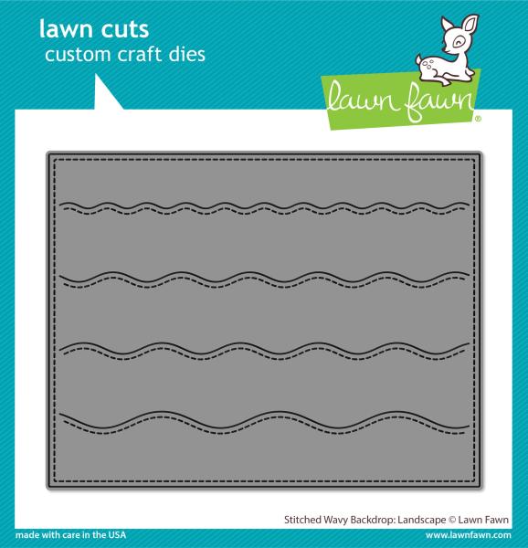 Lawn Fawn Craft Dies - "Stitched Wavy Backdrop: Landscape" - Stanzen