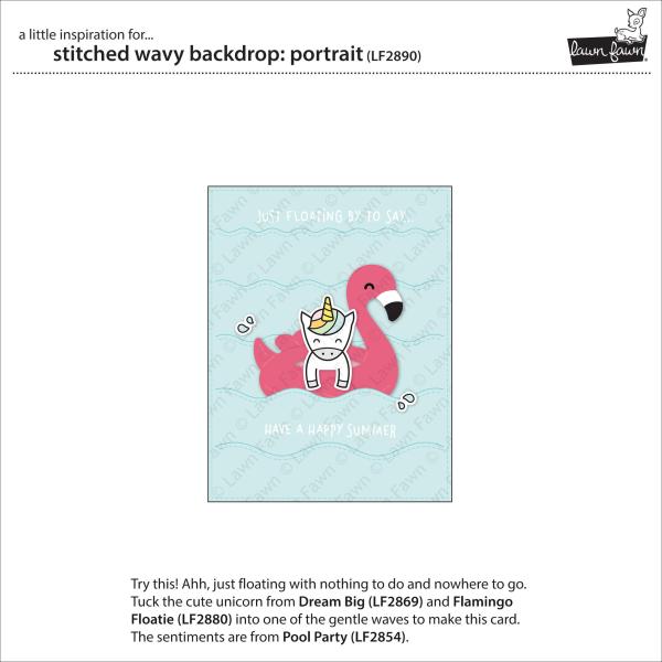 Lawn Fawn Craft Dies - "Stitched Wavy Backdrop: Portrait" - Stanzen