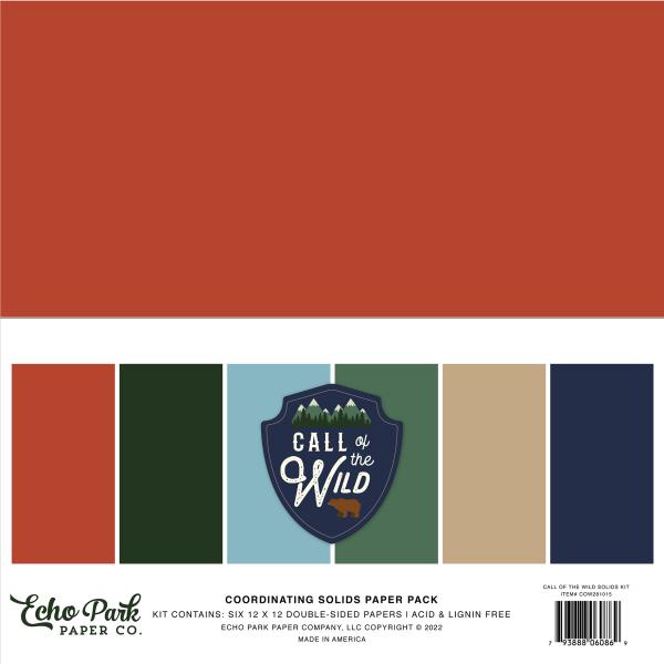 Echo Park "Call Of The Wild" 12x12" Coordinating Solids Paper - Cardstock