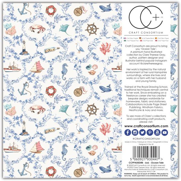 Craft Consortium Papierblock 6x6" Ocean Tale