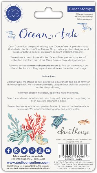 Craft Consortium Ocean Tale Clear Stamps Sea Life 