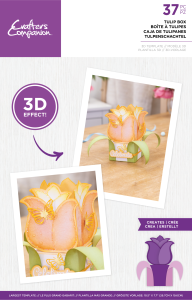 Crafters Companion -Tulip Box 3D Template  - 3D Templates