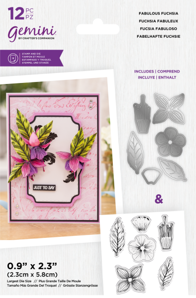 Gemini  Decoupage Flower Stamp & Die Fabulous Fuchsia - Stempel & Stanze 