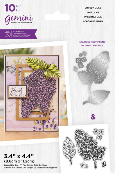 Gemini Decoupage Flower Stamp & Die Lovely Lilac  - Stempel & Stanze 