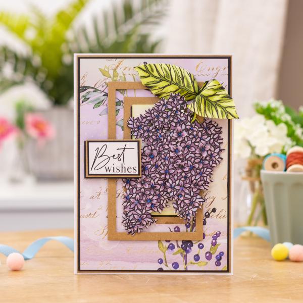 Gemini Decoupage Flower Stamp & Die Lovely Lilac  - Stempel & Stanze 