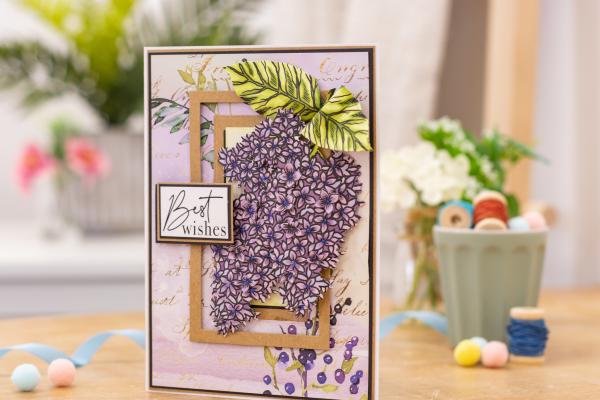 Gemini Decoupage Flower Stamp & Die Lovely Lilac  - Stempel & Stanze 