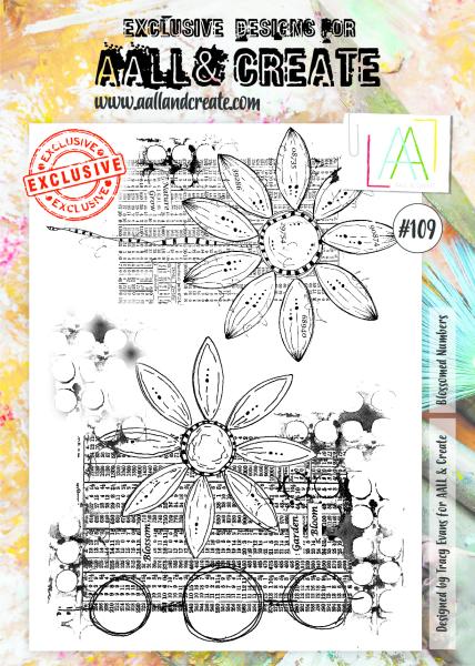 AALL and Create Blossomed Numbers  Stamps - Stempel A4