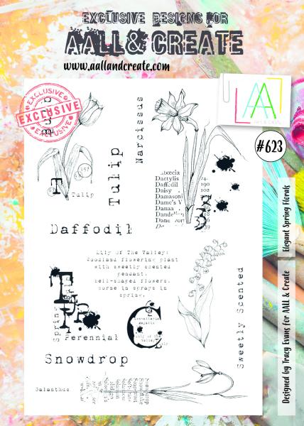 AALL and Create Elegant Sprint Florals  Stamps - Stempel A4