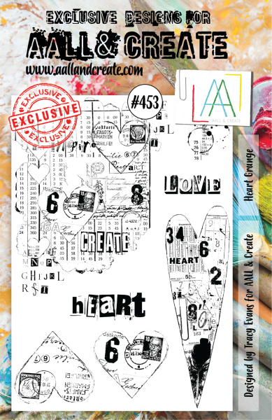 AALL and Create  Heart Grunge  Stamps - Stempel A5