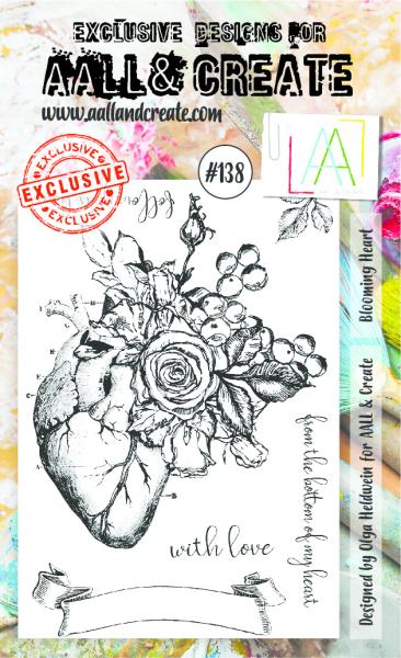 AALL and Create  Blooming Heart  Stamps - Stempel A6