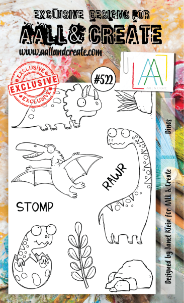 AALL and Create  Dinos  Stamps - Stempel A6