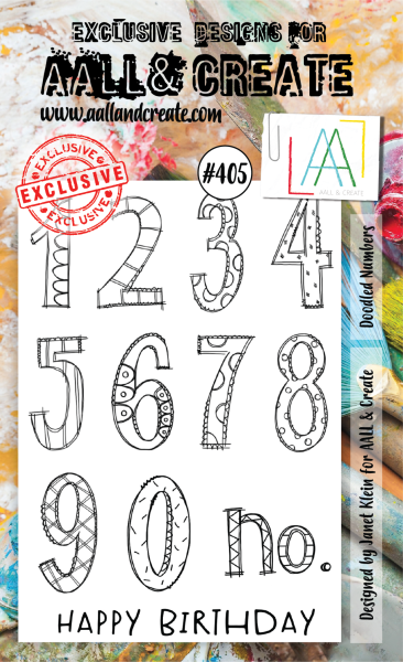 AALL and Create  Doodled Numbers  Stamps - Stempel A6