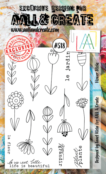 AALL and Create  Flower Sticks  Stamps - Stempel A6