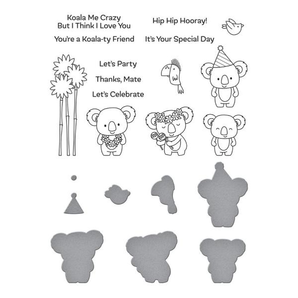 Spellbinders Stempel & Stanzset "Playful Koalas Stamp & Die Set"