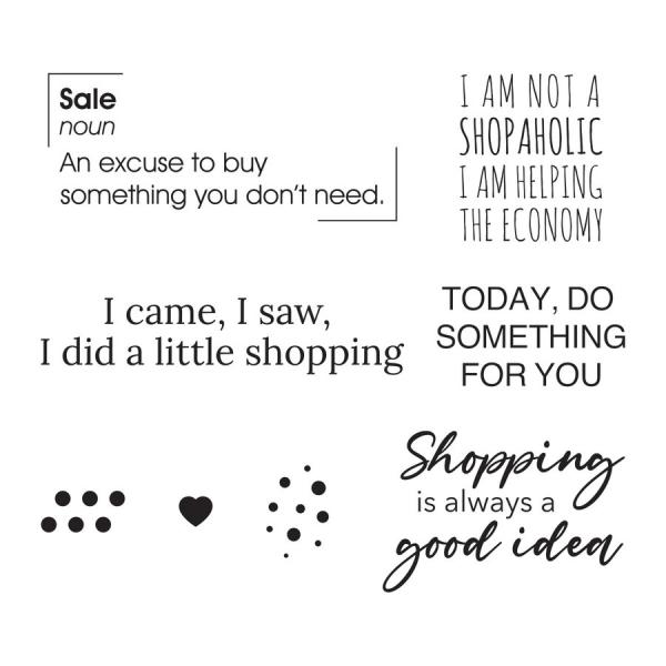 Spellbinders Stempelset - "Shopping Run Sentiments" - Silikonstempel