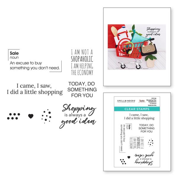 Spellbinders Stempelset - "Shopping Run Sentiments" - Silikonstempel