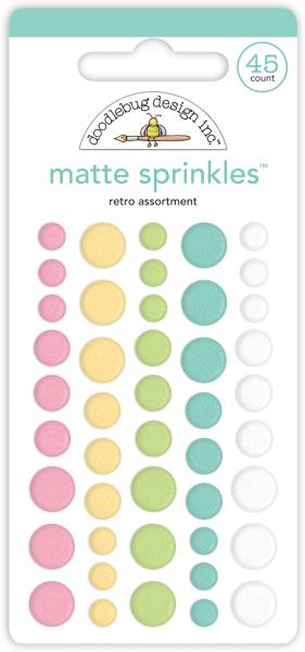 Doodlebug Design "Retro Assortment Matte Sprinkles" - Epoxy-Sticker