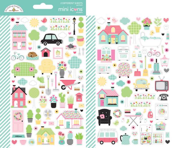 Doodlebug Design My Happy Place Mini Icons Stickers 