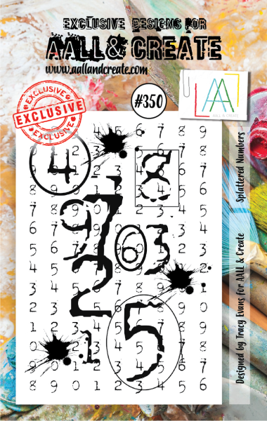 AALL and Create  Splattered Numbers  Stamps - Stempel A7