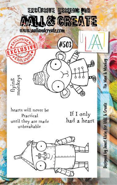 AALL and Create  Tin Man & Monkey  Stamps - Stempel A7