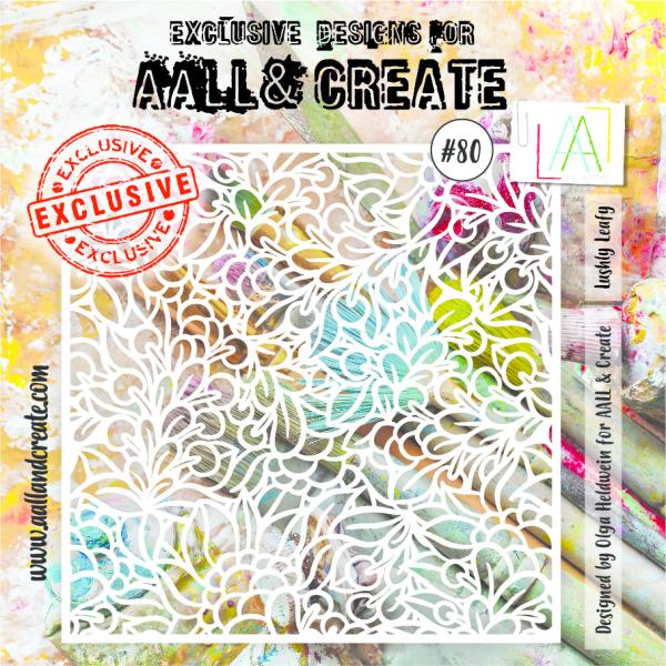 AALL and Create  Lushly Leafy  Stencil - Schablone 6x6