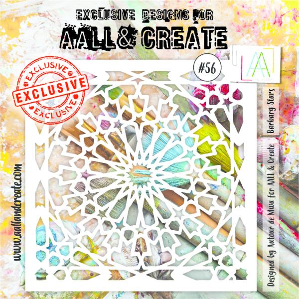 AALL and Create  Barbary Stars  Stencil - Schablone 6x6