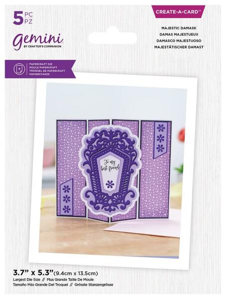 Gemini Ornate Pop-Out Majestic Damask Create-a-Card Dies  - Stanze - Majestätischer Damast