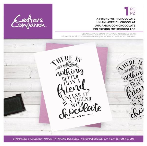 Crafters Companion -  Friends for Life - A Friend With Chocola - Clear Stamps