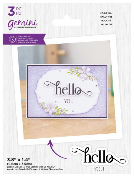 Gemini Fancy Sentiment Stamp & Die Hello You  - Stempel & Stanze 