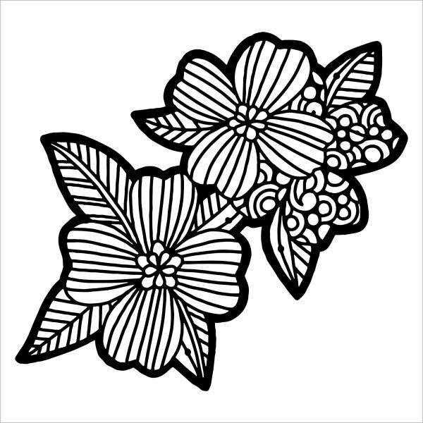 The Crafters Workshop Dogwood Pair   Stencil - Schablone 6x6"