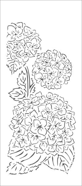 The Crafters Workshop Hydrangea Bouquet   Slimline Stencil - Schablone 4x9"