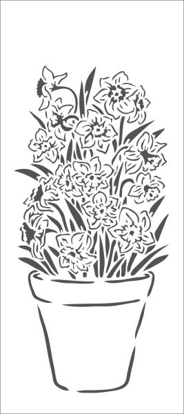 The Crafters Workshop Jonquils   Slimline Stencil - Schablone 4x9"